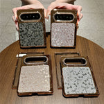 For Huawei Pura X Max Case with Screen Protector Bow Pattern Glitter PC Shockproof Protective Cover