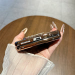 For Huawei Pura X Max Case with Screen Protector Bow Pattern Glitter PC Shockproof Protective Cover