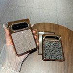 For Huawei Pura X Max Case with Screen Protector Bow Pattern Glitter PC Shockproof Protective Cover