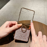 For Samsung Galaxy Z Flip7 5G Case with Ring Holder Kickstand Bow Design Glitter PC Phone Cover