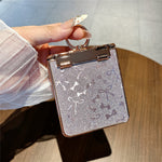 For Samsung Galaxy Z Flip7 5G Case with Ring Holder Kickstand Bow Design Glitter PC Phone Cover