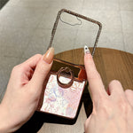 For Samsung Galaxy Z Flip7 5G Case Butterfly Pattern PC Protective Cover with Ring Kickstand
