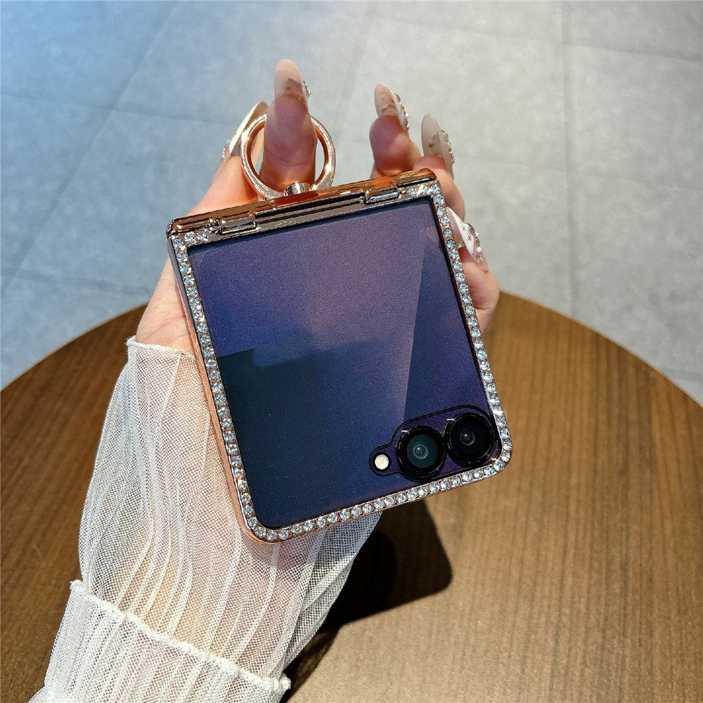 For Samsung Galaxy Z Flip7 5G Case Butterfly Pattern PC Protective Cover with Ring Kickstand