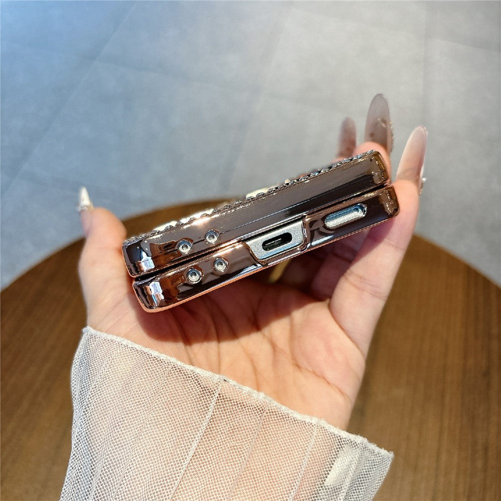 For Samsung Galaxy Z Flip7 5G Case Butterfly Pattern PC Protective Cover with Ring Kickstand
