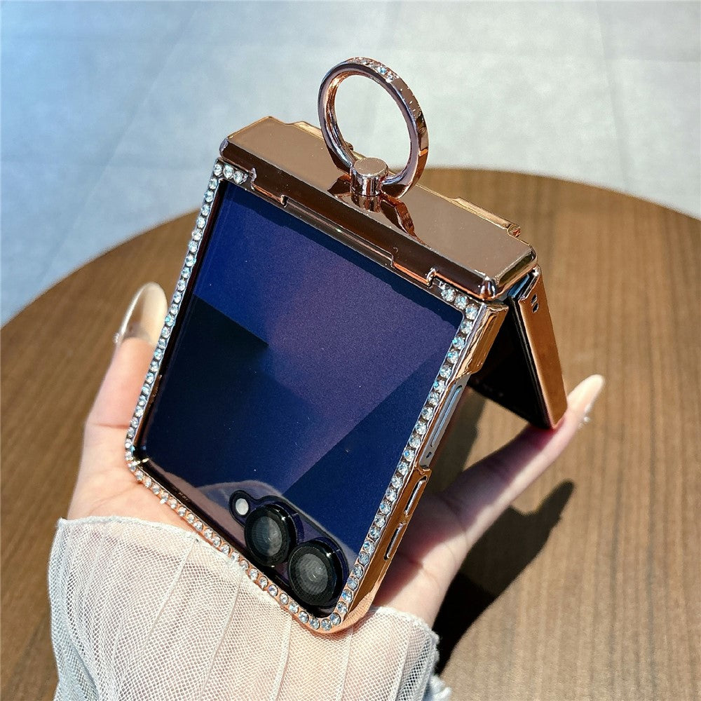 For Samsung Galaxy Z Flip7 5G Case Butterfly Pattern PC Protective Cover with Ring Kickstand