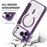 Til iPhone 18 Pro Max Magnetisk Etui RFID Blokerende Kortholder Læder Telefoncover med Linsefilm