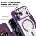 Til iPhone 18 Pro Max Magnetisk Etui RFID Blokerende Kortholder Læder Telefoncover med Linsefilm