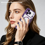 Til iPhone 18 Pro Max Magnetisk Etui RFID Blokerende Kortholder Læder Telefoncover med Linsefilm
