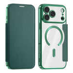 Til iPhone 18 Pro Max Magnetisk Etui RFID Blokerende Kortholder Læder Telefoncover med Linsefilm