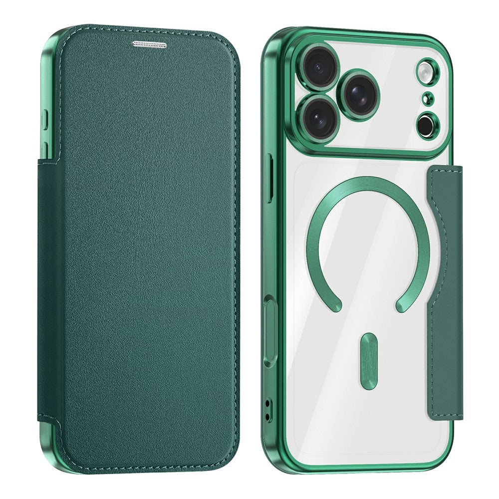 Til iPhone 18 Pro Max Magnetisk Etui RFID Blokerende Kortholder Læder Telefoncover med Linsefilm