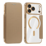 Til iPhone 18 Pro Max Magnetisk Etui RFID Blokerende Kortholder Læder Telefoncover med Linsefilm
