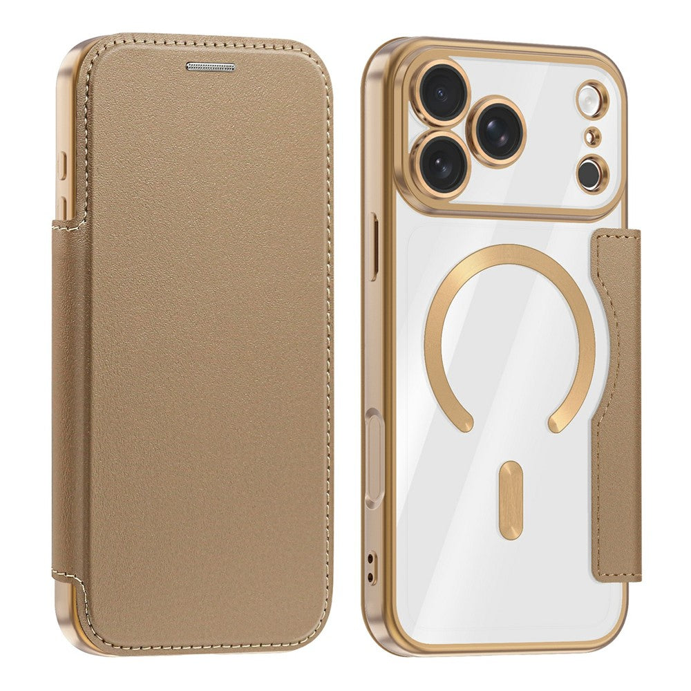 Til iPhone 18 Pro Max Magnetisk Etui RFID Blokerende Kortholder Læder Telefoncover med Linsefilm