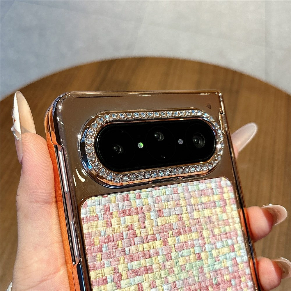 For Huawei Pura X Max Case Shockproof Woven Texture Leather + PC Protective Cover with Screen Protector