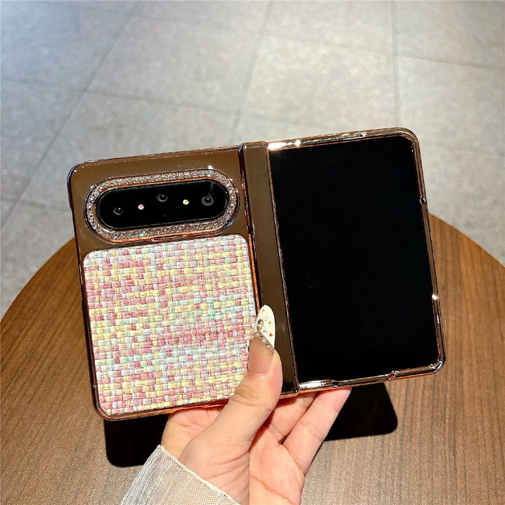 For Huawei Pura X Max Case Shockproof Woven Texture Leather + PC Protective Cover with Screen Protector