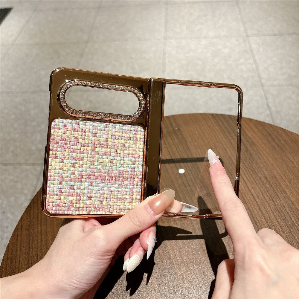 For Huawei Pura X Max Case Shockproof Woven Texture Leather + PC Protective Cover with Screen Protector