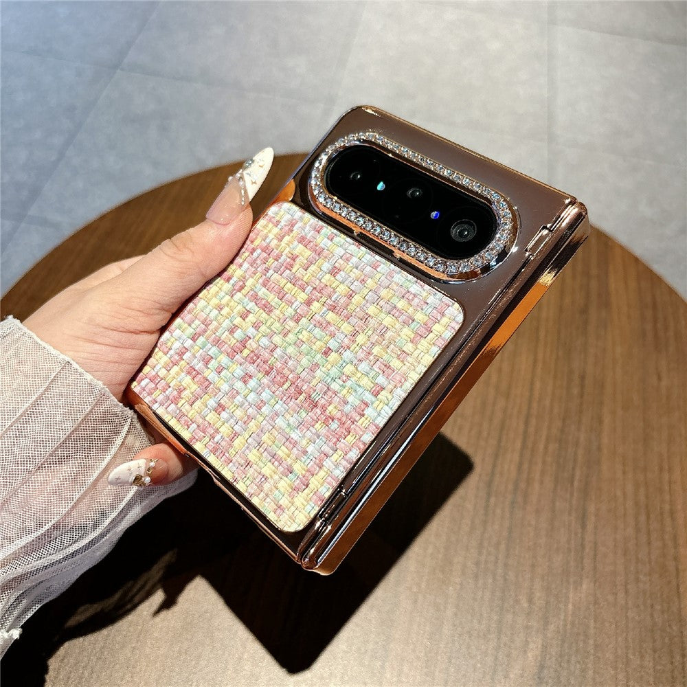 For Huawei Pura X Max Case Shockproof Woven Texture Leather + PC Protective Cover with Screen Protector