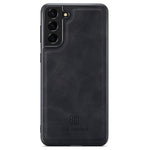 DG.MING För Samsung Galaxy S21 FE 5G Skal PU Läder Täckt PC + TPU Hybrid mobilskal