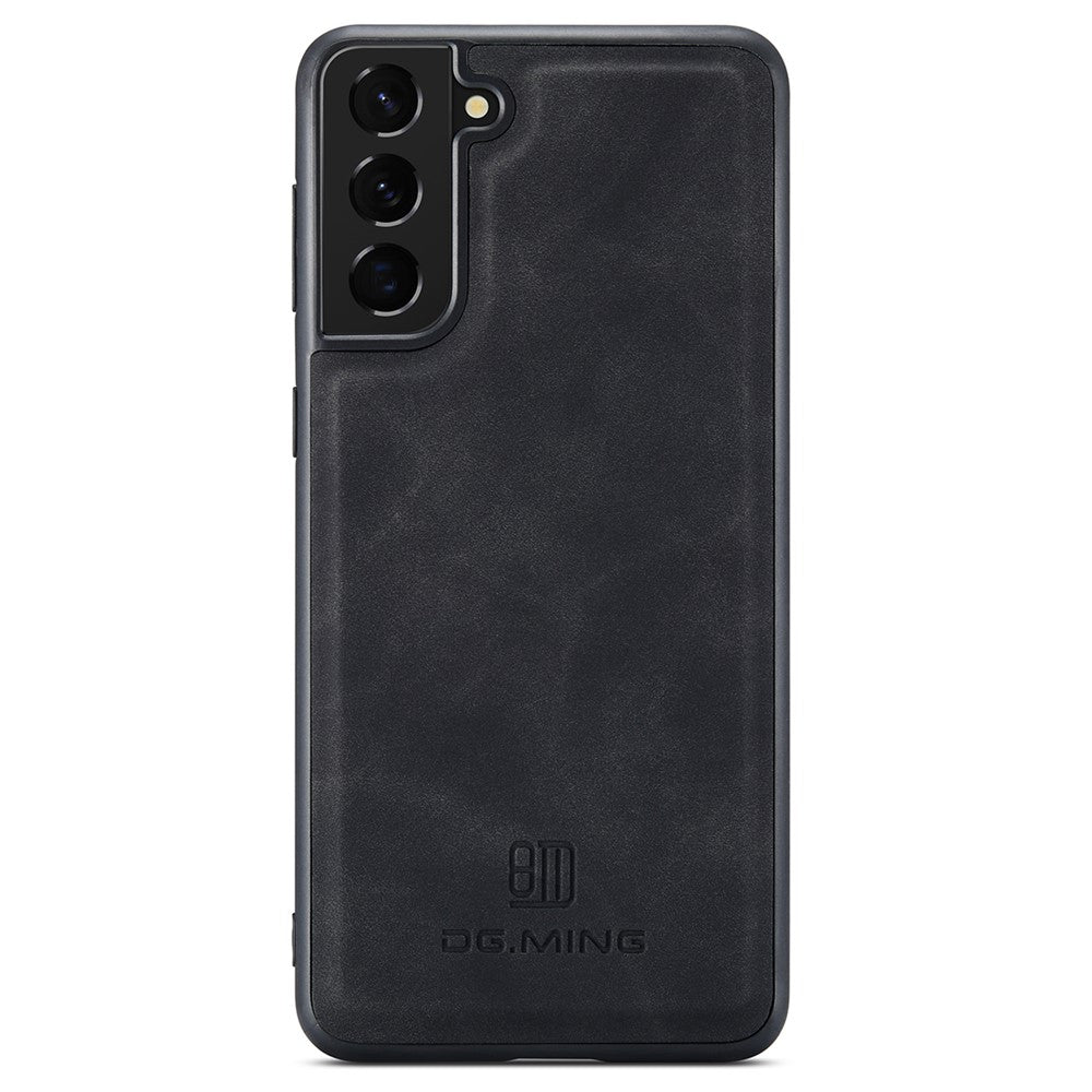 DG.MING För Samsung Galaxy S21 FE 5G Skal PU Läder Täckt PC + TPU Hybrid mobilskal