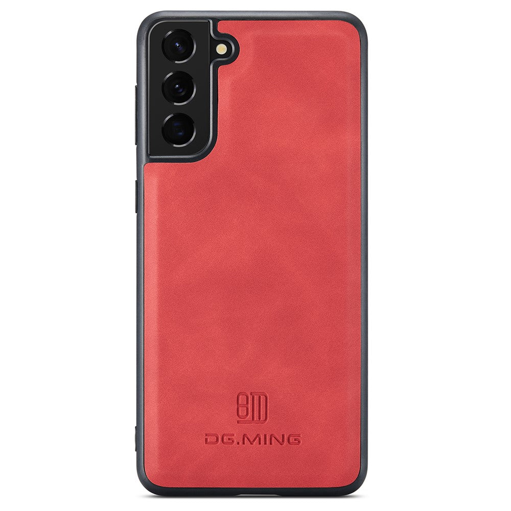 DG.MING För Samsung Galaxy S21 FE 5G Skal PU Läder Täckt PC + TPU Hybrid mobilskal
