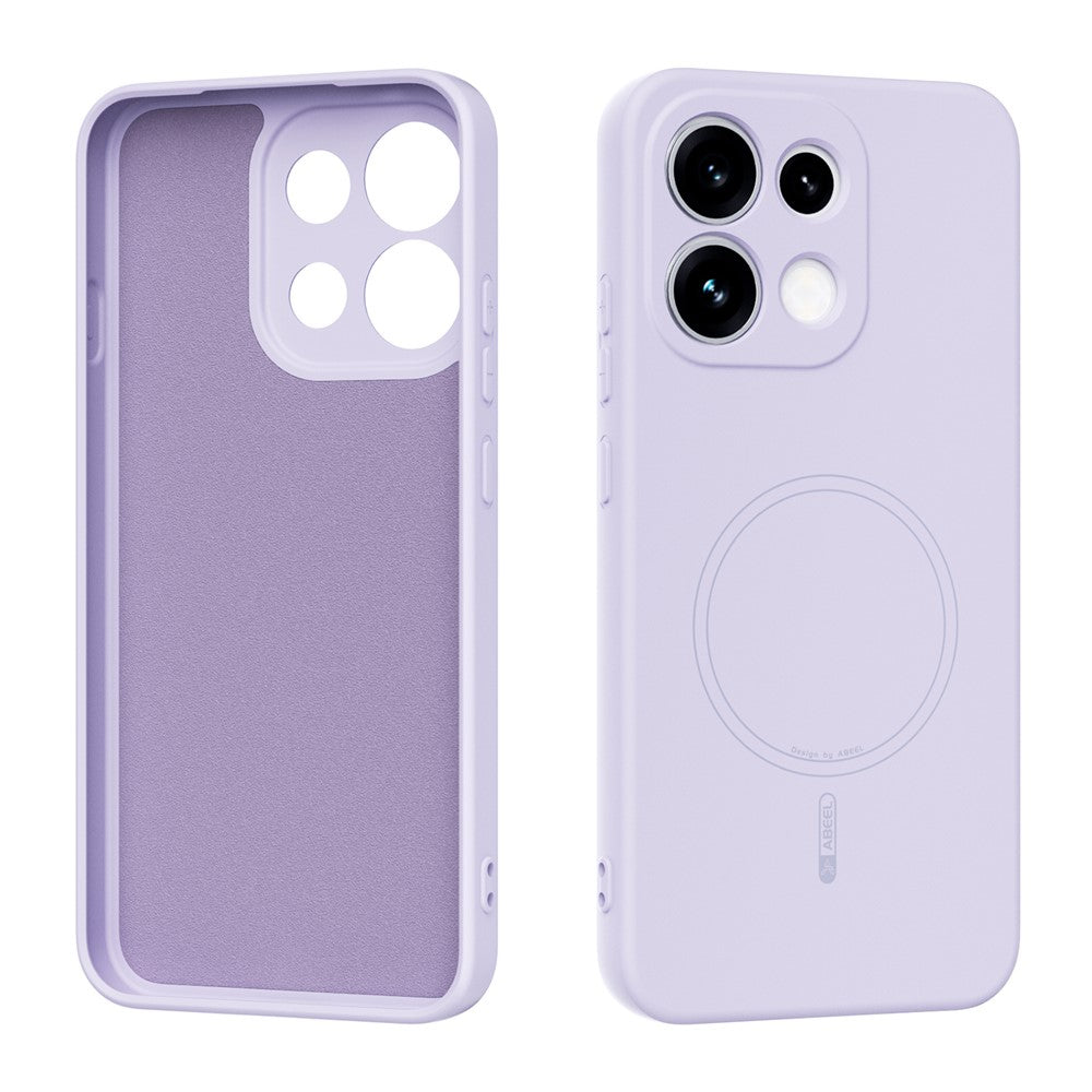 ABEEL Magnetfodral för Oppo Reno16 F 5G / Reno16 FS 5G Flytande Silikon Skinnkänsla Baksideskal