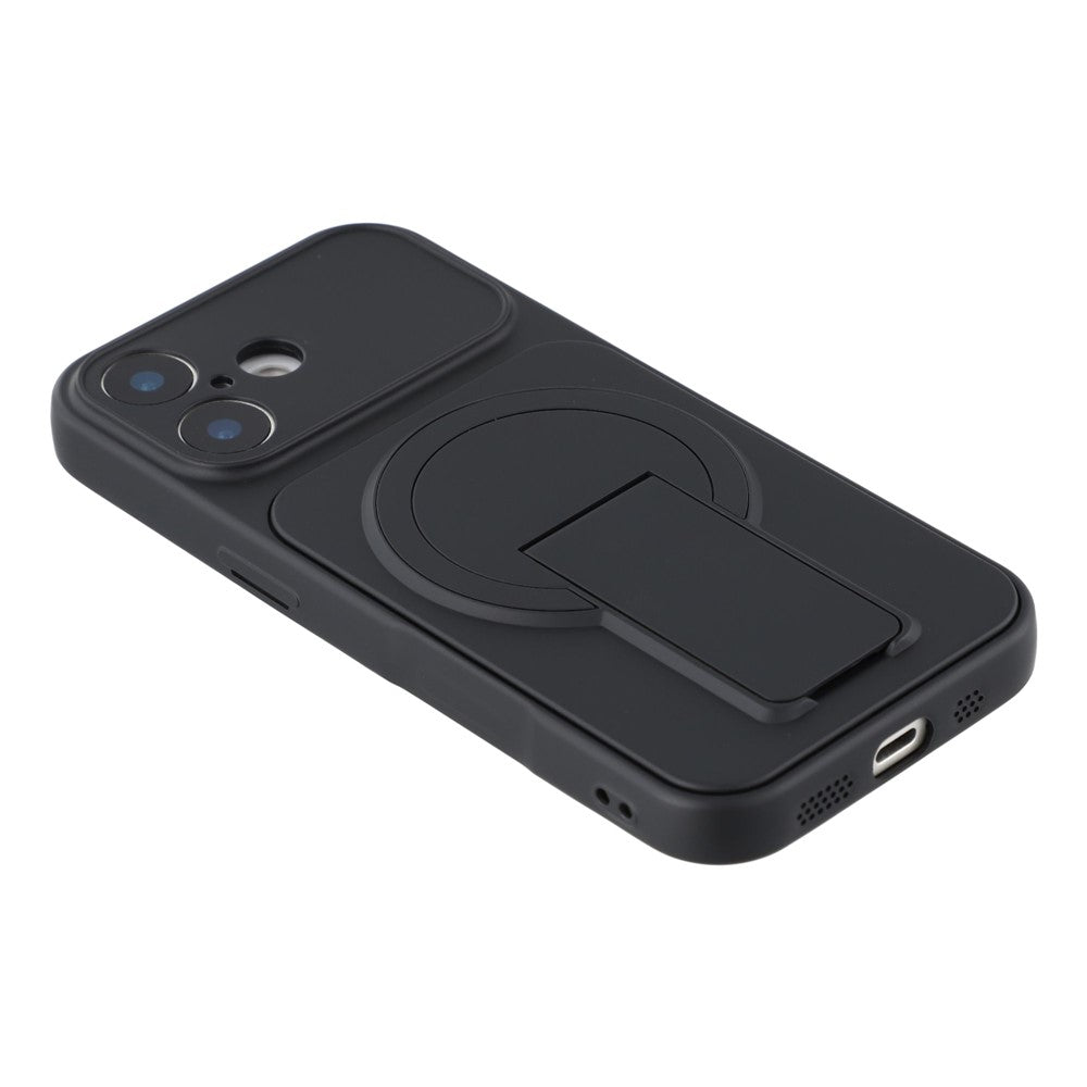 For iPhone 17 Case Invisible Kickstand Rubberized Acrylic + TPU Shockproof Phone Cover