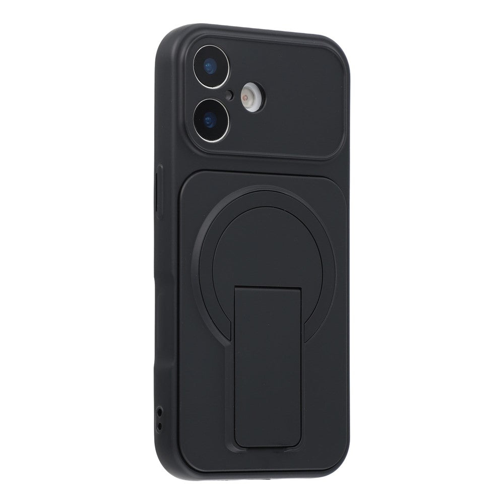 For iPhone 16 Case Invisible Kickstand Rubberized Acrylic + TPU Shockproof Phone Cover