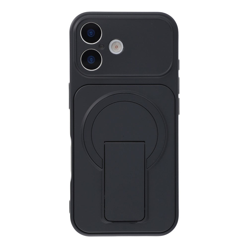 For iPhone 16 Case Invisible Kickstand Rubberized Acrylic + TPU Shockproof Phone Cover