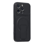 For iPhone 16 Pro Max Case Invisible Kickstand Rubberized Acrylic + TPU Shockproof Phone Cover