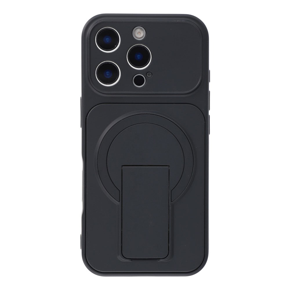 For iPhone 16 Pro Max Case Invisible Kickstand Rubberized Acrylic + TPU Shockproof Phone Cover
