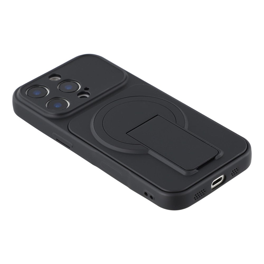 For iPhone 16 Pro Max Case Invisible Kickstand Rubberized Acrylic + TPU Shockproof Phone Cover