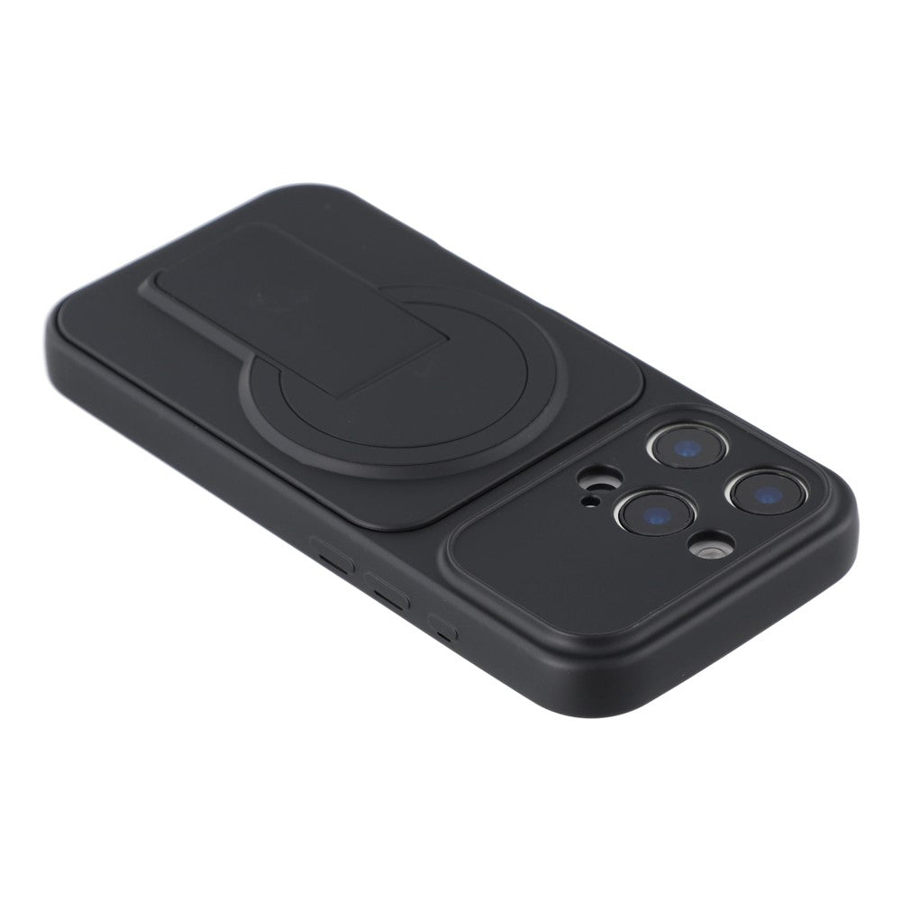 For iPhone 16 Pro Max Case Invisible Kickstand Rubberized Acrylic + TPU Shockproof Phone Cover
