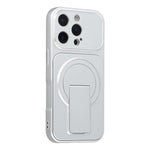 For iPhone 16 Pro Max Case Invisible Kickstand Rubberized Acrylic + TPU Shockproof Phone Cover