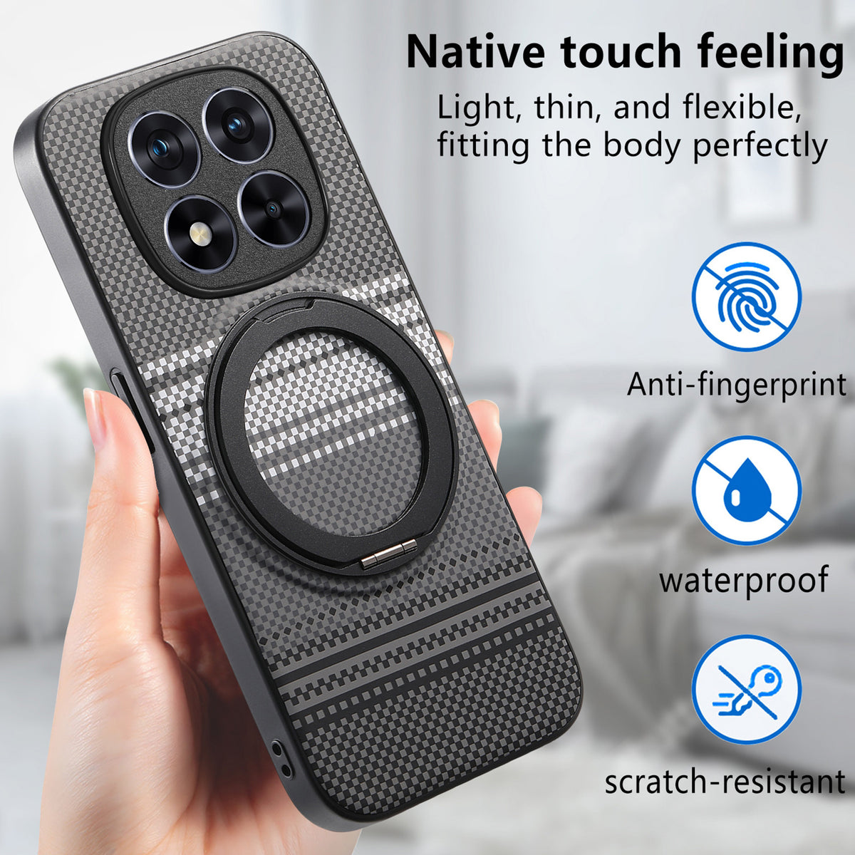 For Xiaomi Redmi Note 15 Pro 5G (Global) Magnetic Case Rotation Kickstand PU Leather + TPU Phone Cover