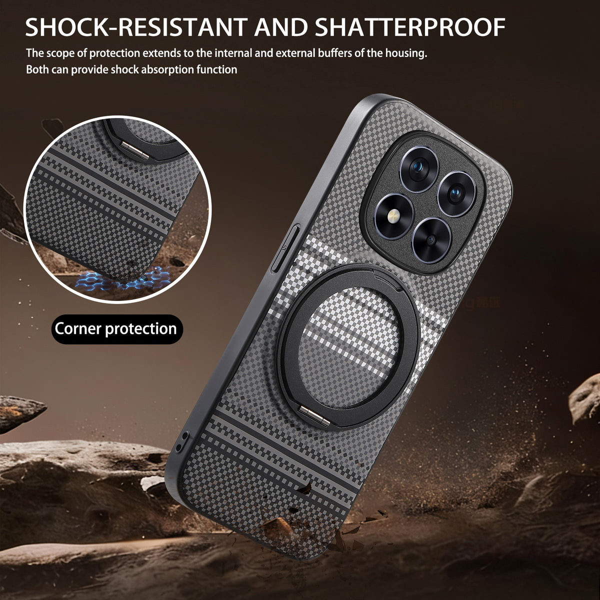 For Xiaomi Redmi Note 15 Pro 4G (Global) Magnetic Case Rotation Kickstand PU Leather + TPU Phone Cover
