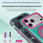 For iPhone 18 Pro / 17 Pro Case Magnetic Kickstand PC+TPU+TPE Honeycomb Cooling Phone Cover