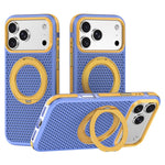 For iPhone 18 Pro / 17 Pro Case Magnetic Kickstand PC+TPU+TPE Honeycomb Cooling Phone Cover