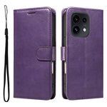For Oppo Reno16 5G (Global) / Oppo Reno16 Pro 5G (Global) Leather Wallet Case with Strap Solid Color Phone Stand Cover
