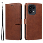 For Oppo Reno16 5G (Global) / Oppo Reno16 Pro 5G (Global) Leather Wallet Case with Strap Solid Color Phone Stand Cover