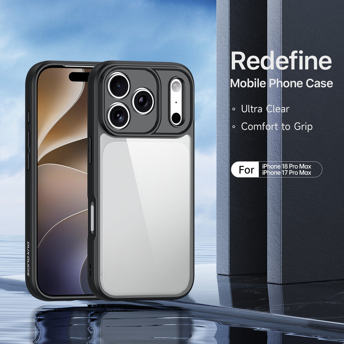 DUX DUCIS for iPhone 17 Pro Max / iPhone 18 Pro Max Aimo Series PC + TPU Clear Back Phone Cover (REACH Certification)