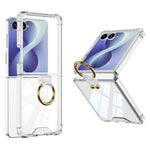 GKK For Samsung Galaxy Z Flip8 Case Airbag Drop Proof TPU Phone Cover with Ring Kickstand / Screen Film