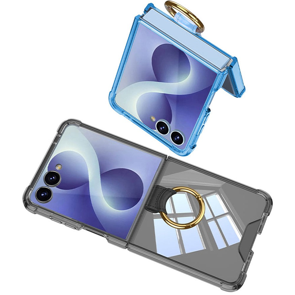 GKK For Samsung Galaxy Z Flip8 Case Airbag Drop Proof TPU Phone Cover with Ring Kickstand / Screen Film