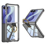 GKK For Samsung Galaxy Z Flip8 Case Airbag Drop Proof TPU Phone Cover with Ring Kickstand / Screen Film