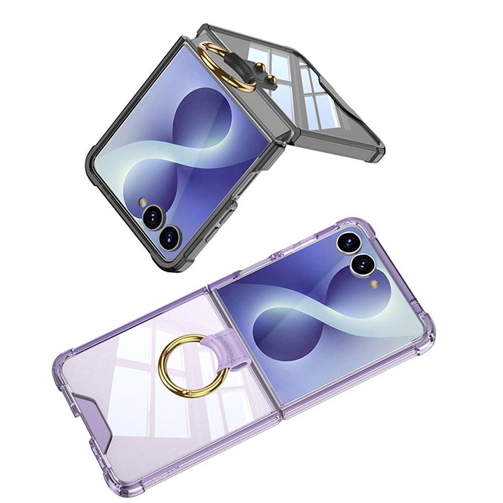 GKK Skal för Samsung Galaxy Z Flip8, stötsäkert TPU-skal med krockkudde och stötsäkert ringstöd