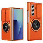 For Samsung Galaxy Z Fold8 Ultra Magnetic Case Ring Holder Foldable Kickstand PC Phone Cover with Camera Lens Slider
