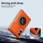 For Samsung Galaxy Z Fold8 Magnetic Case Ring Holder Foldable Kickstand PC Phone Cover with Camera Lens Slider
