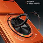 For Samsung Galaxy Z Fold8 Magnetic Case Ring Holder Foldable Kickstand PC Phone Cover with Camera Lens Slider