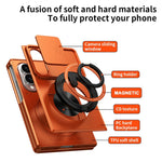 For Samsung Galaxy Z Fold8 Magnetic Case Ring Holder Foldable Kickstand PC Phone Cover with Camera Lens Slider