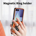 Til Samsung Galaxy Z Flip8 Magnetisk Cover Ringholder Sammenklappelig Stander TPU PC Telefoncover med Kameraglas Skyder