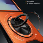 Til Samsung Galaxy Z Flip8 Magnetisk Cover Ringholder Sammenklappelig Stander TPU PC Telefoncover med Kameraglas Skyder