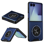 Til Samsung Galaxy Z Flip8 Magnetisk Cover Ringholder Sammenklappelig Stander TPU PC Telefoncover med Kameraglas Skyder